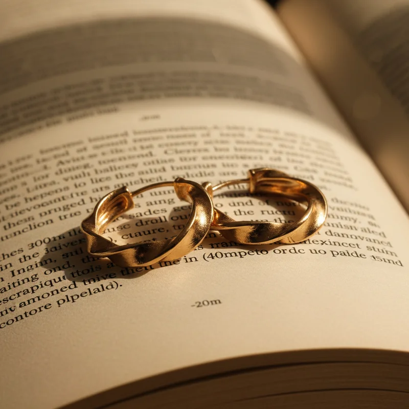 Gold hoops on vintage book