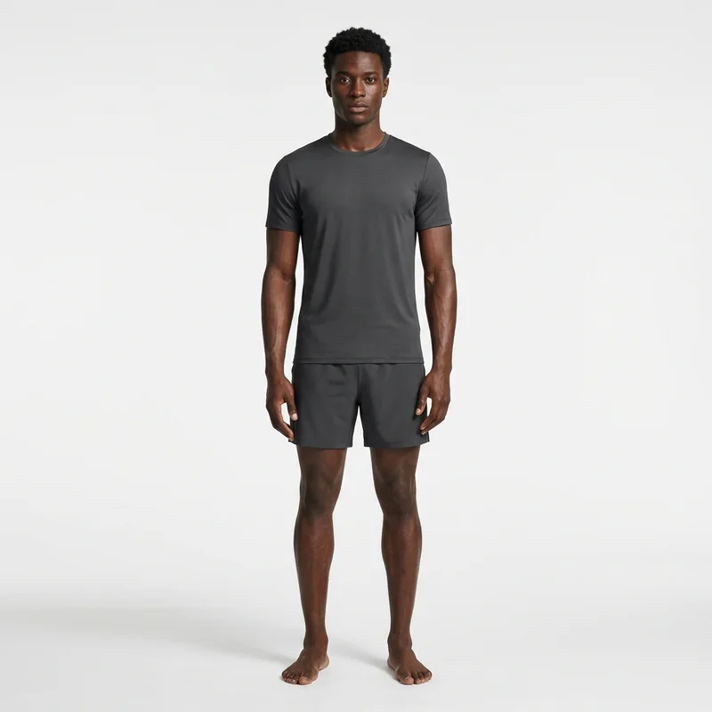 Men's gray athletic set on model