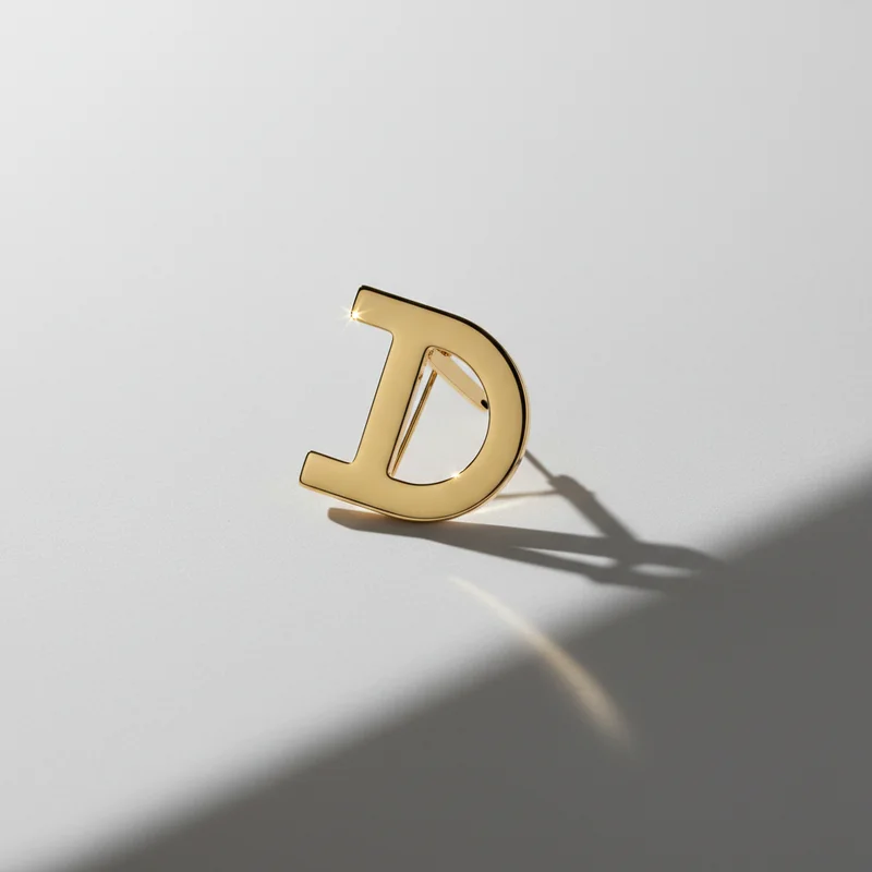 Minimalist Golden Object with Shadow