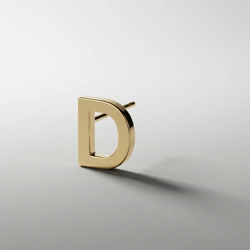 Minimalist gold initial earring