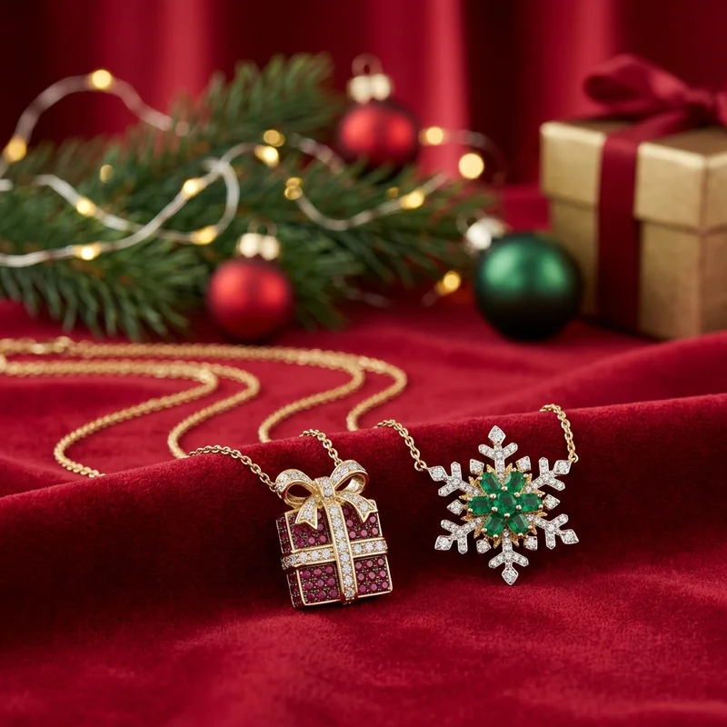 Festive jewelry on red velvet