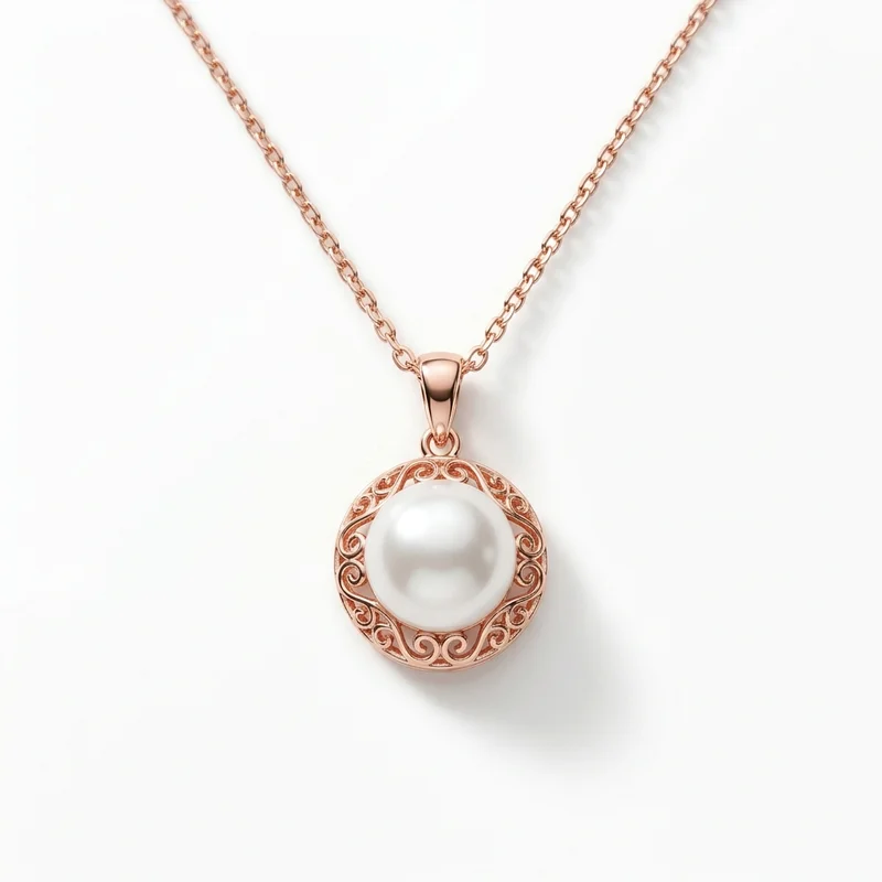 Rose Gold Pearl Necklace