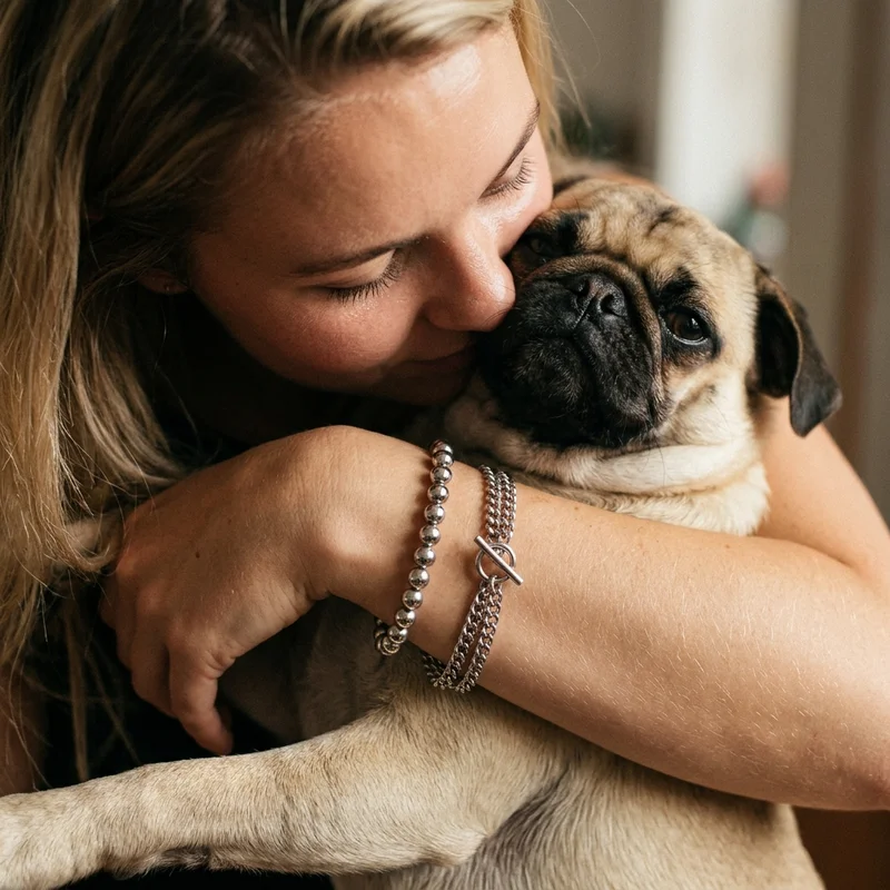 Pug-approved silver bracelets