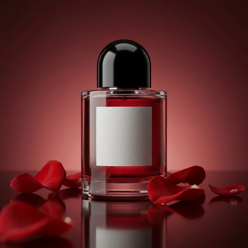 Luxury fragrance with rose petals