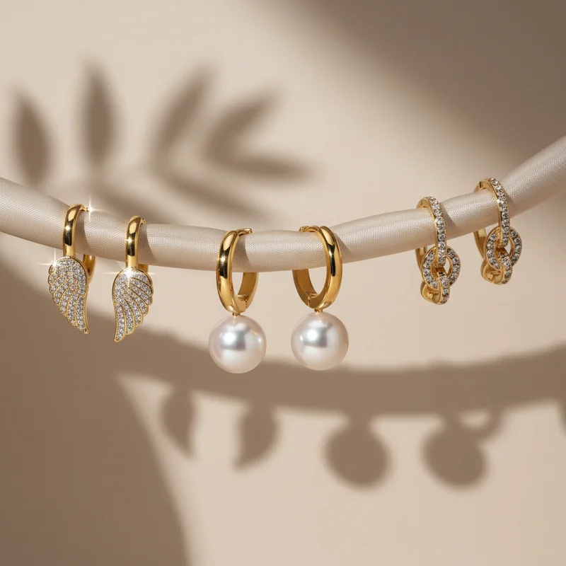 Elegant Pearl Hoop Earrings