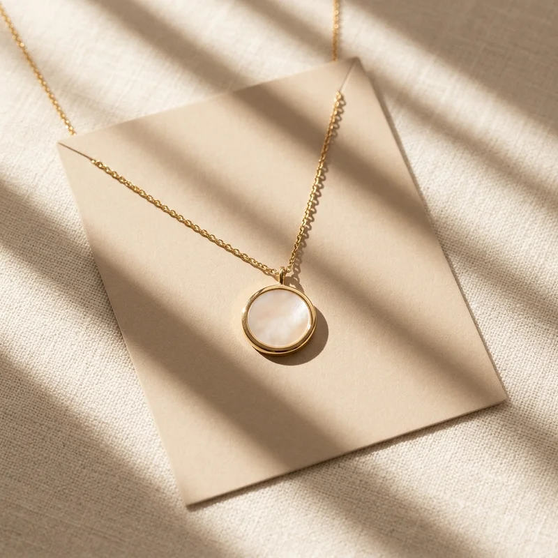 Gold necklace with blind shadows