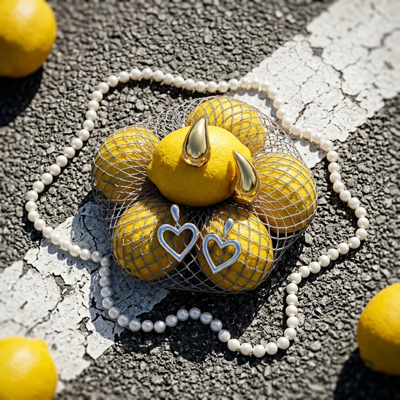 Vibrant Lemon Decor with Pearls