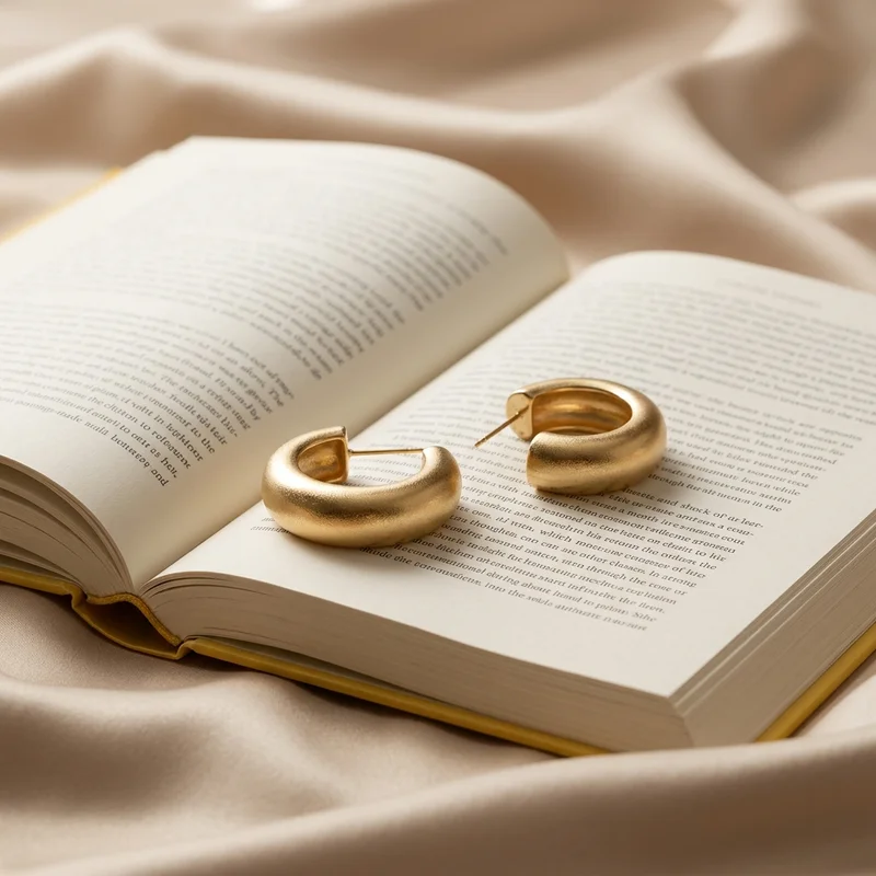 Gold hoops on open book