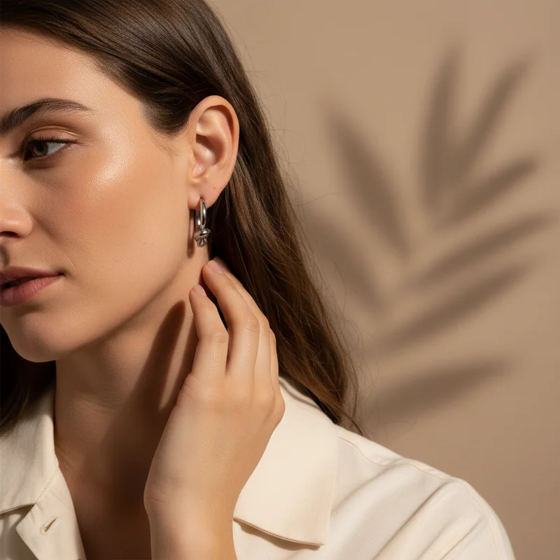 Minimalist Hoop Earring Style