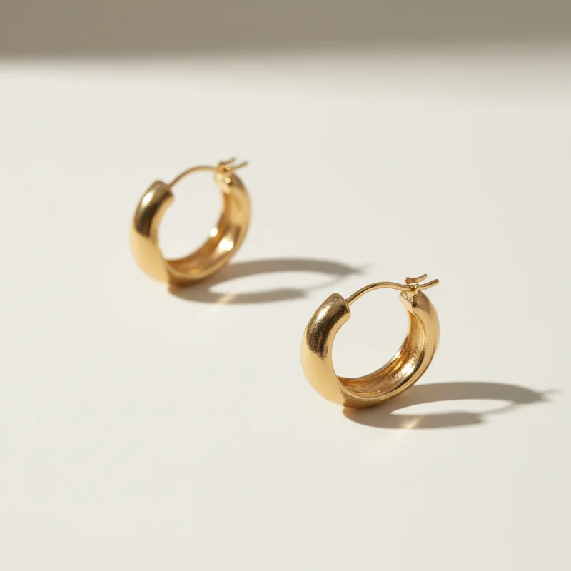 Minimalist gold hoop earrings