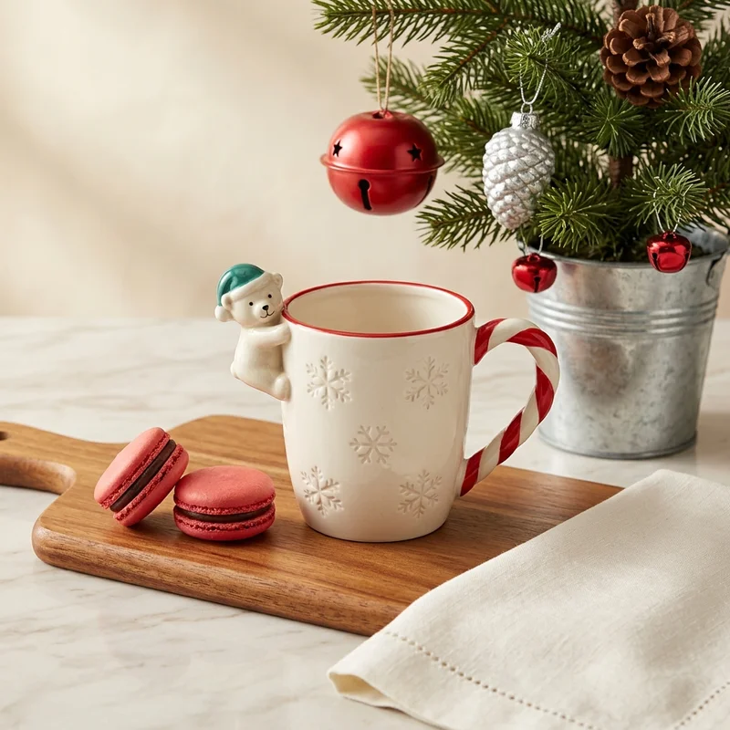 Festive polar bear Christmas mug