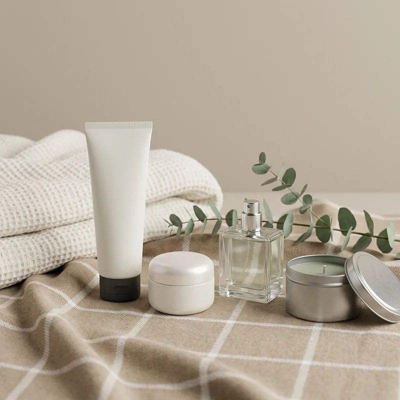 Cozy self-care on plaid
