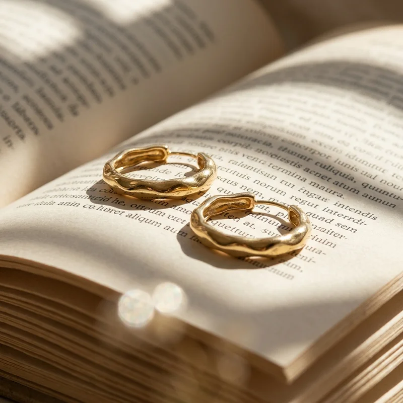 Gold hoops on open book