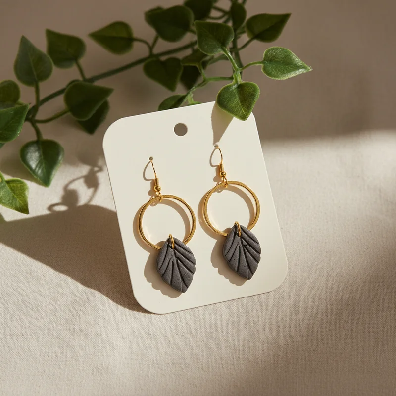 Elegant gold and black hoop earrings