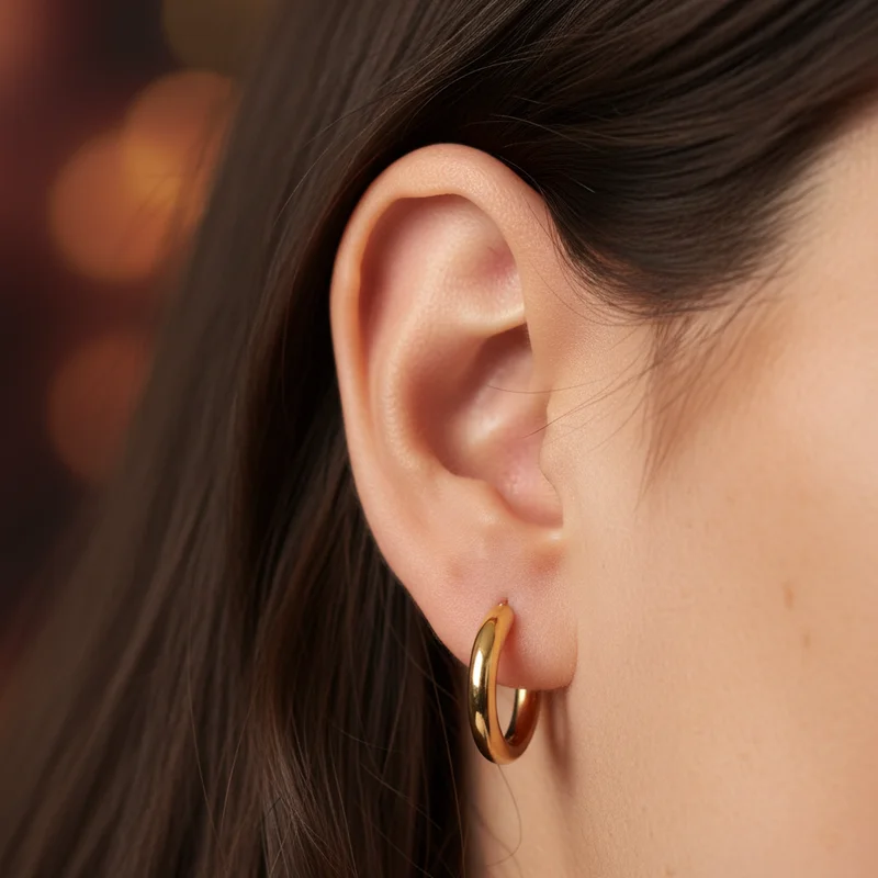 Minimalist Gold Hoop Earring