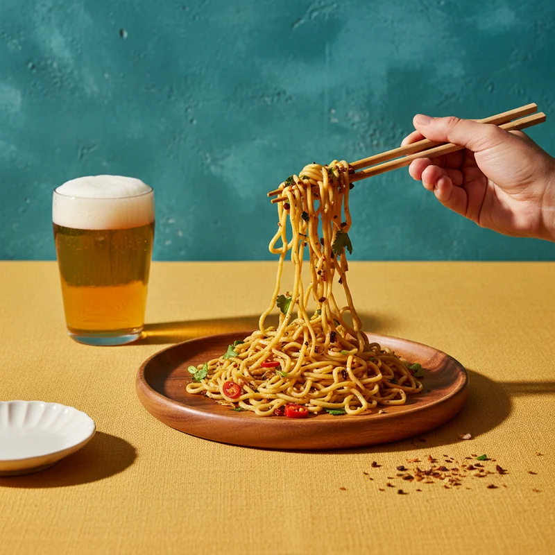 Delicious Noodles & Refreshing Beer