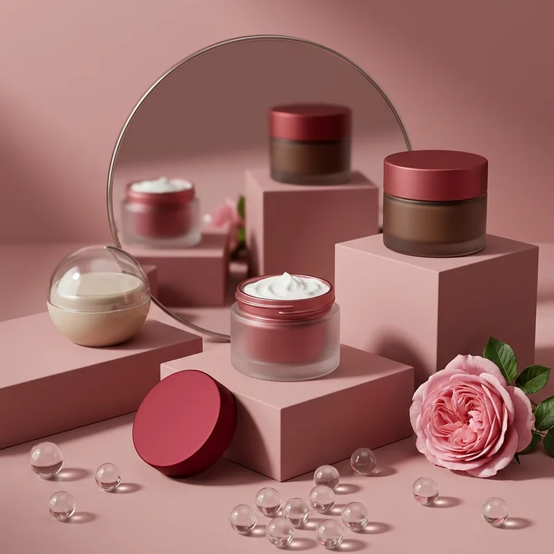 Luxury pink skincare display
