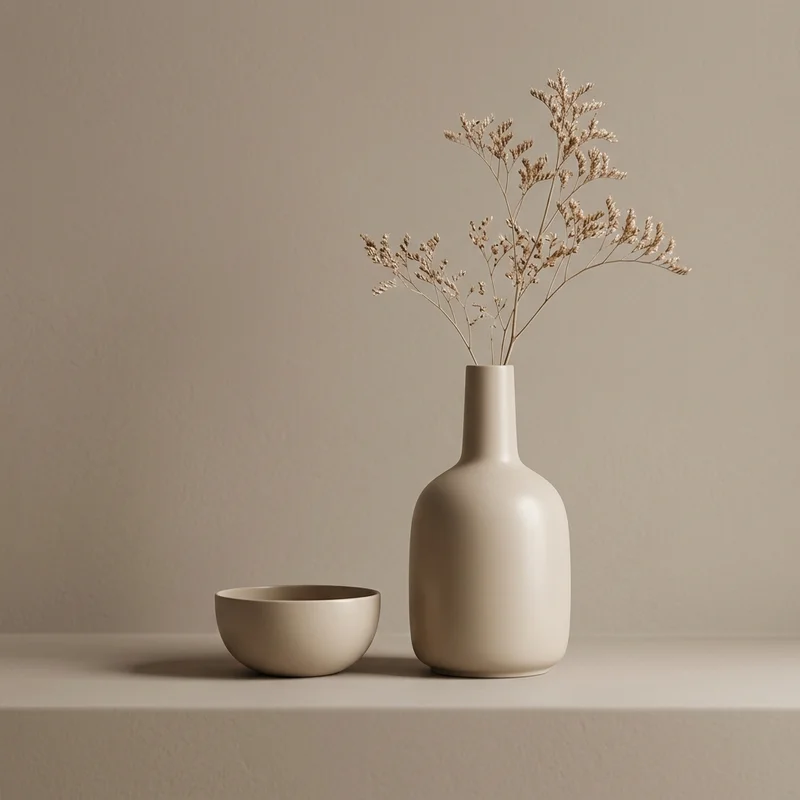 Minimalist ceramics with window shadows