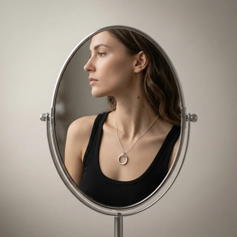 Minimalist jewelry reflection