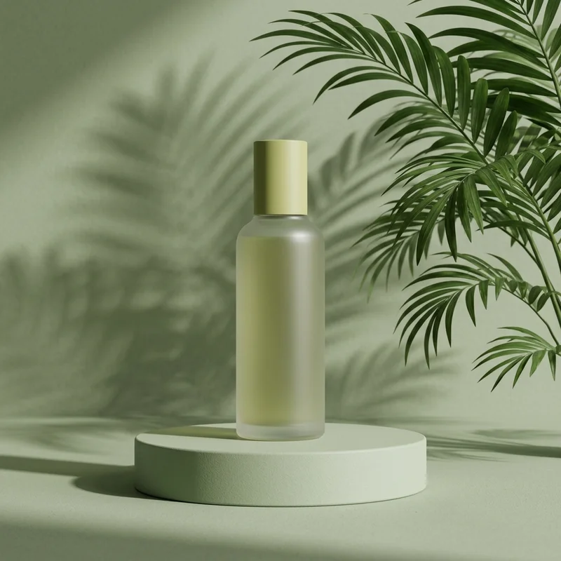 Green Pedestal with Palm Shadow