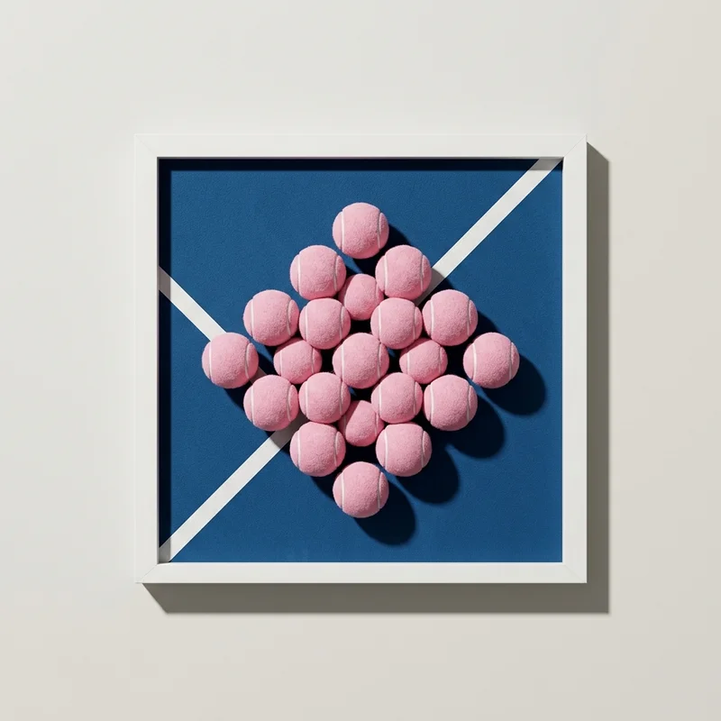 Minimalist tennis court art
