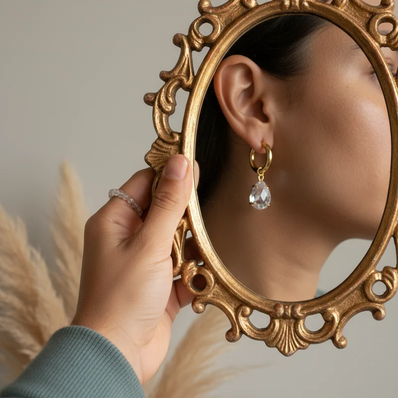 Vintage mirror jewelry reflection