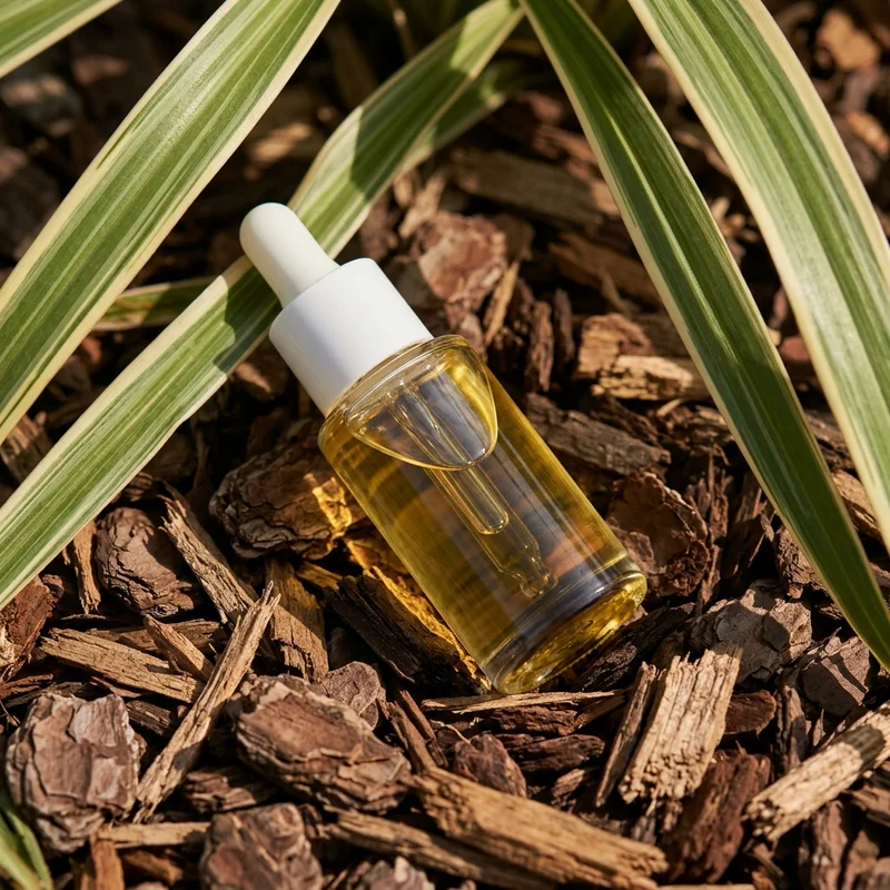 Natural serum on wood mulch