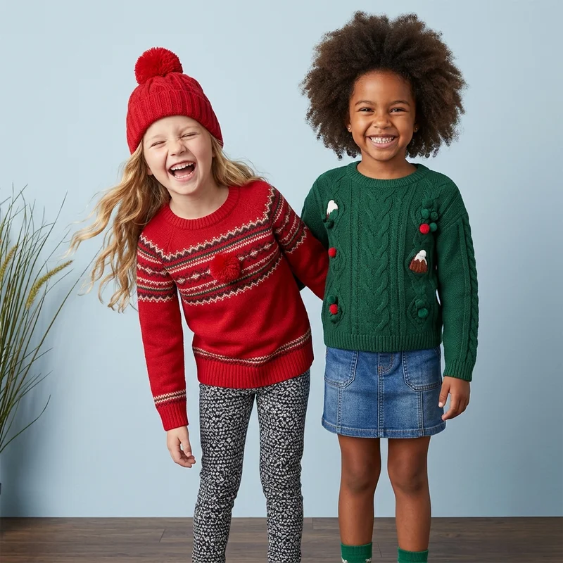 Festive kids' Christmas sweaters