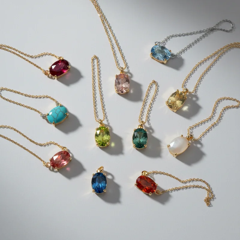 Vibrant oval pendant collection
