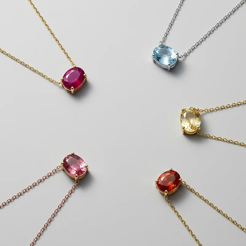 Elegant gemstone necklace collection