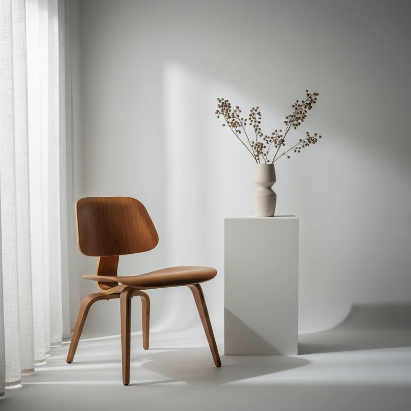 Serene minimalist interior scene