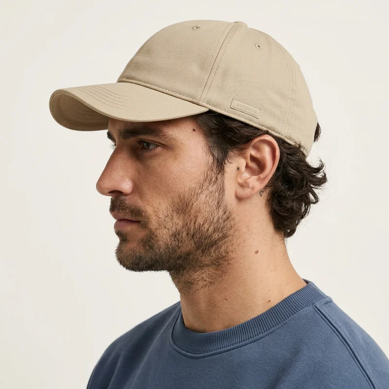 Casual grey cap on male model
