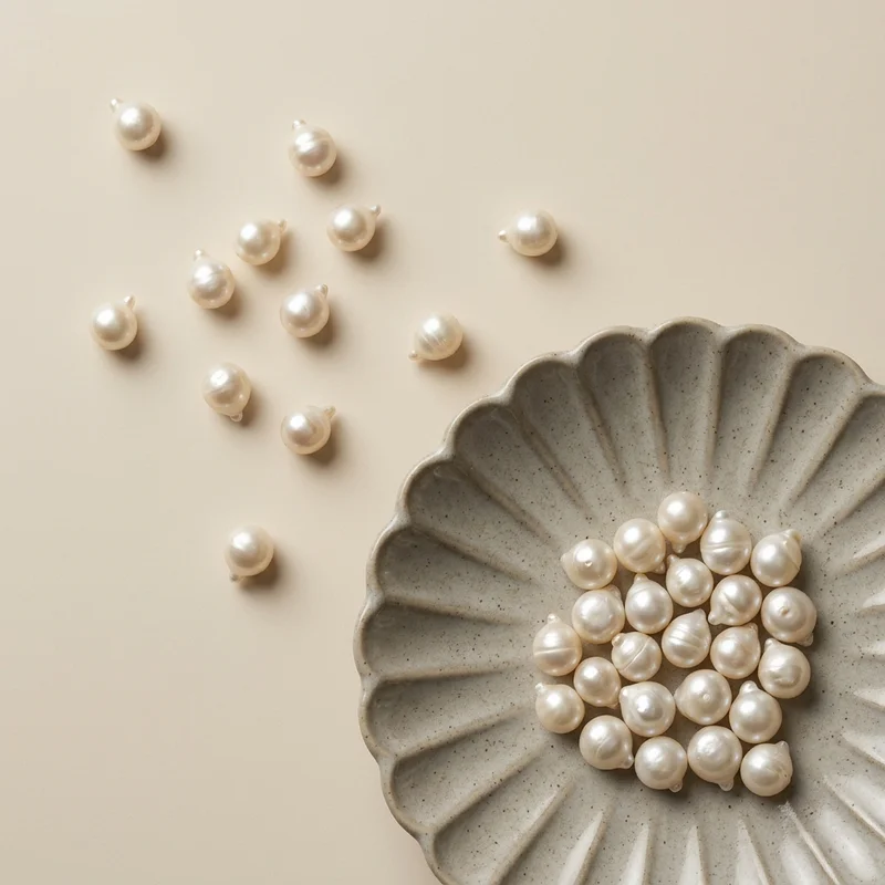 Elegant pearls in shell dish