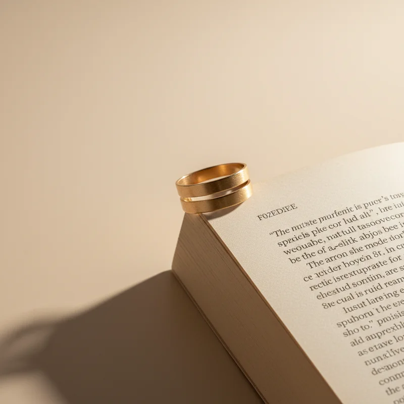 Gold ring on open book