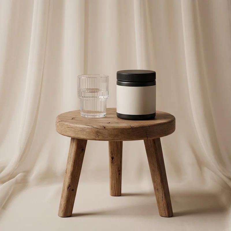 Minimalist jar and water glass