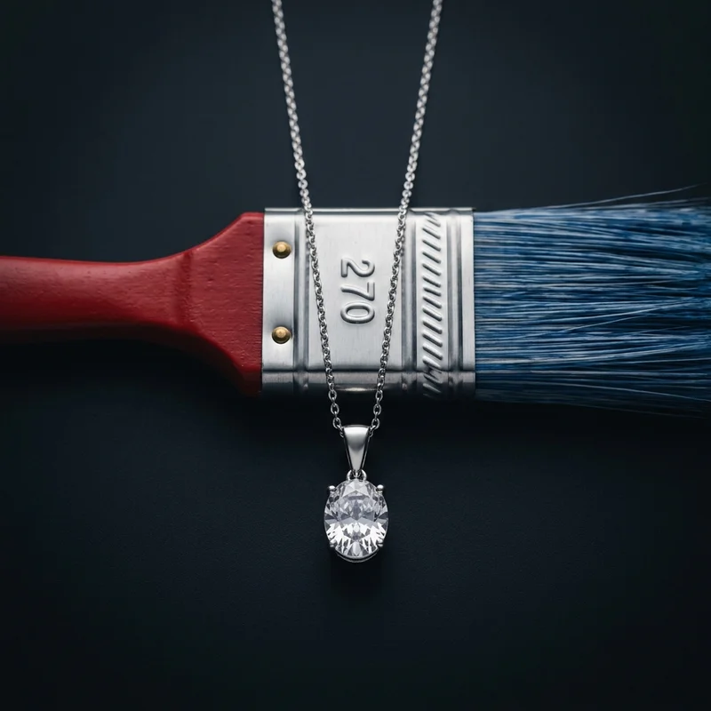 Artistic jewelry on paintbrush