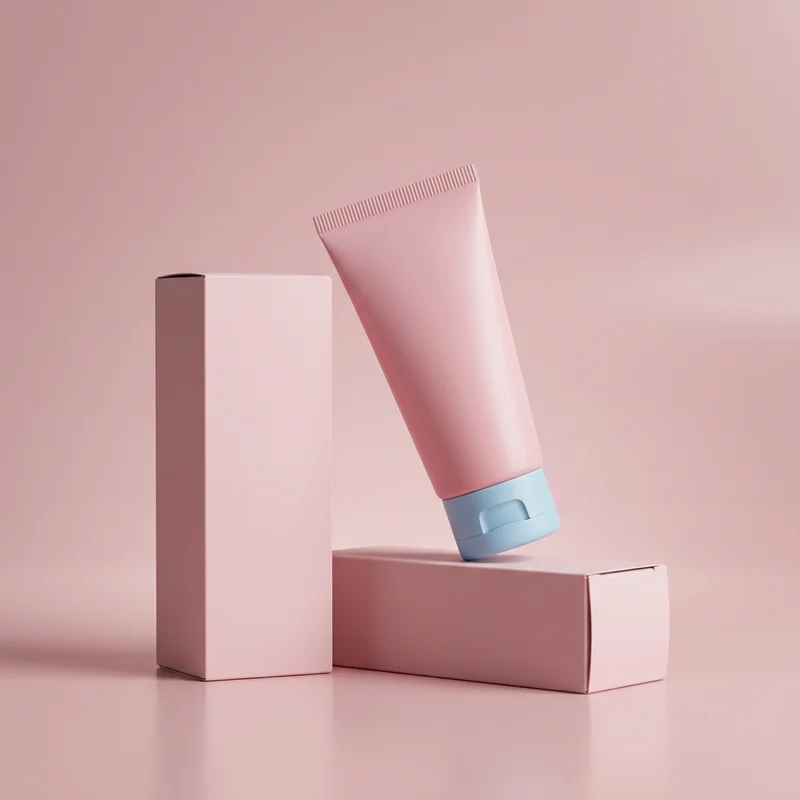 Minimalist pink skincare duo