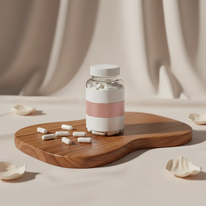 Health supplement on wood