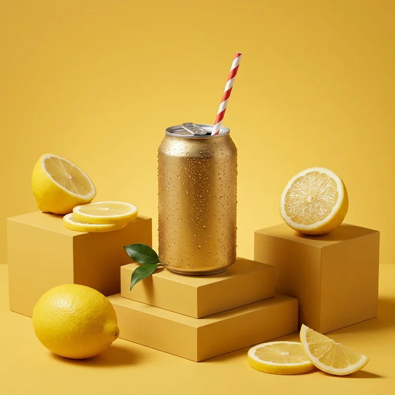 Sunny citrus soda display