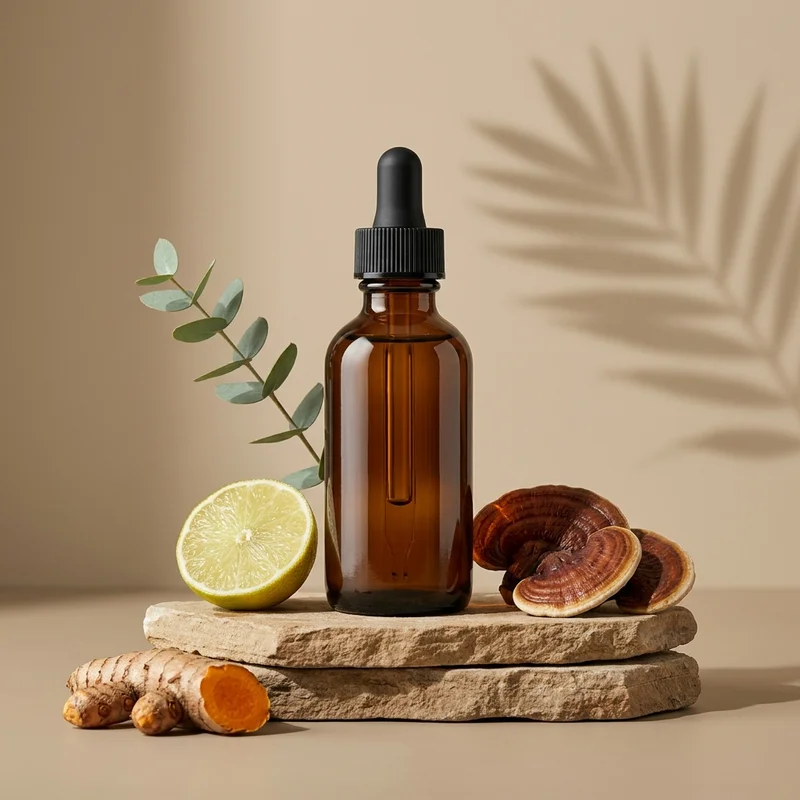 Natural serum on stone pedestal