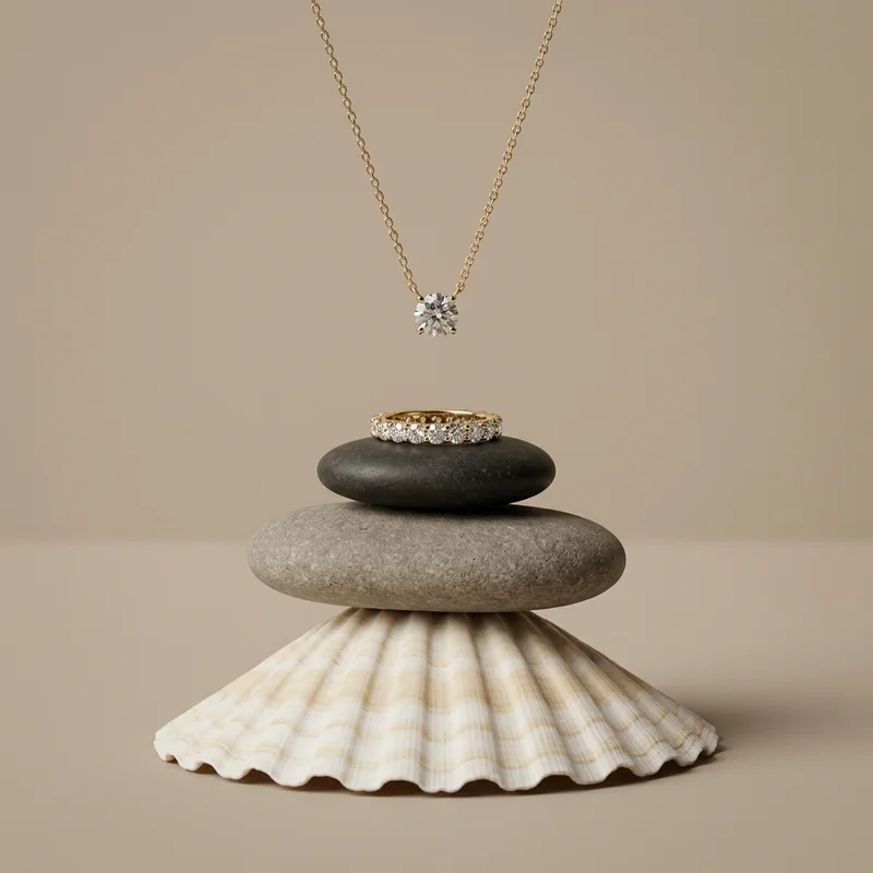 Elegant jewelry on natural stones