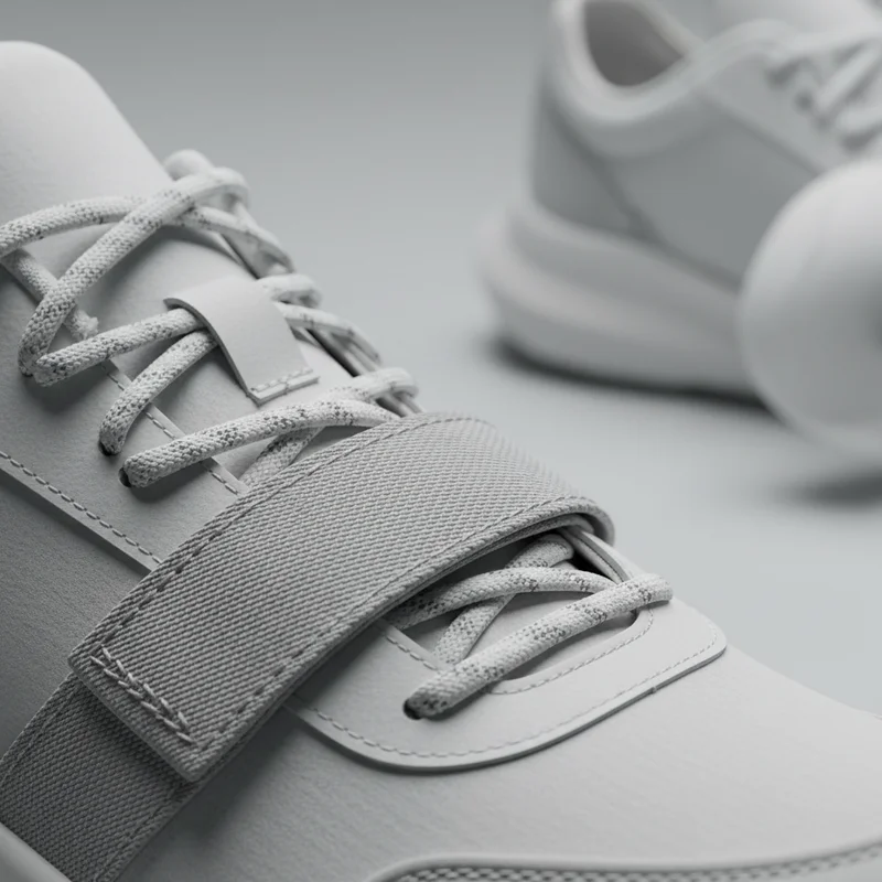 Crisp white sneaker details