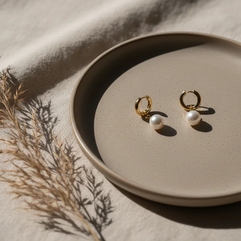 Delicate pearl earrings