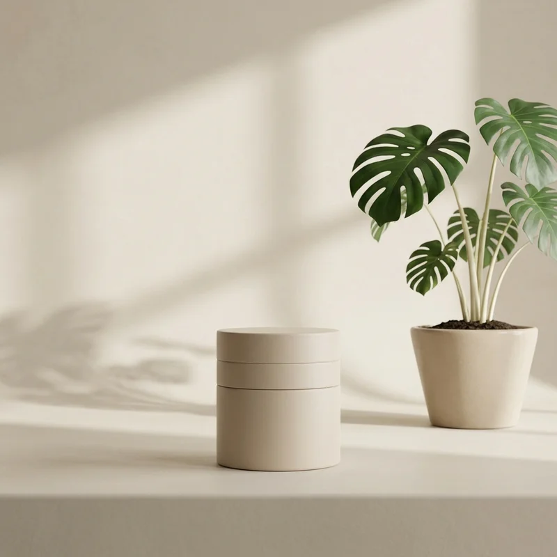 Minimalist Monstera scene with shadows