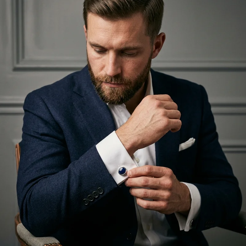 Sophisticated blue lapis cufflinks