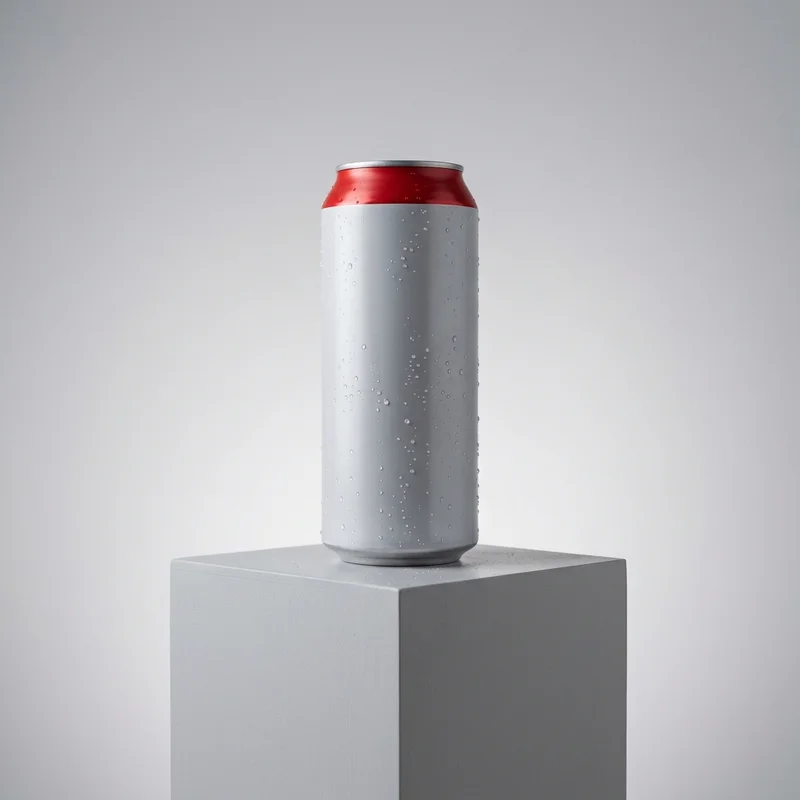 Chilled beverage can on pedestal