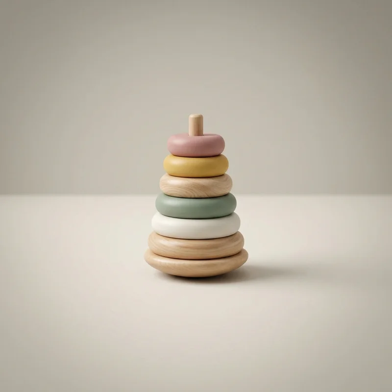 Minimalist wooden stacking toy