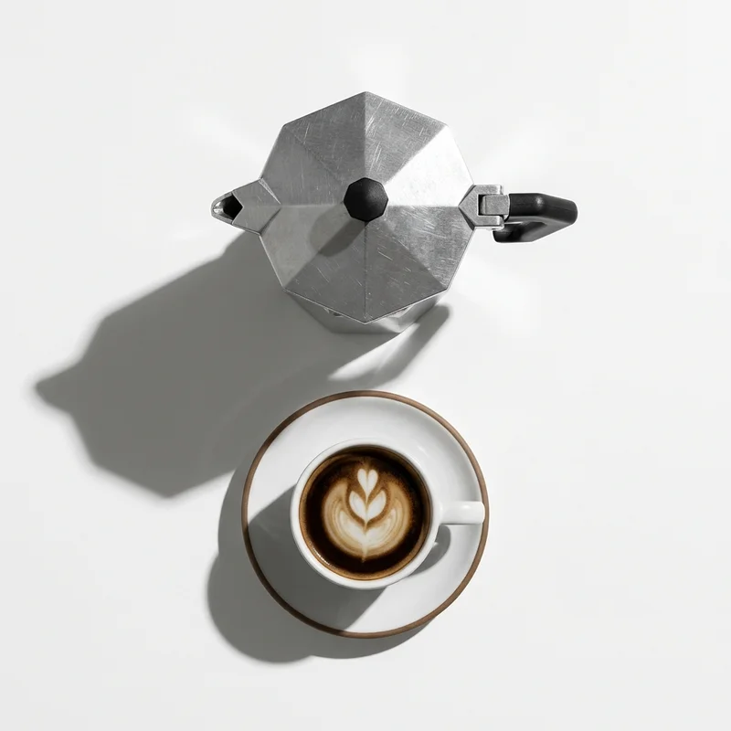 Minimalist moka pot and espresso