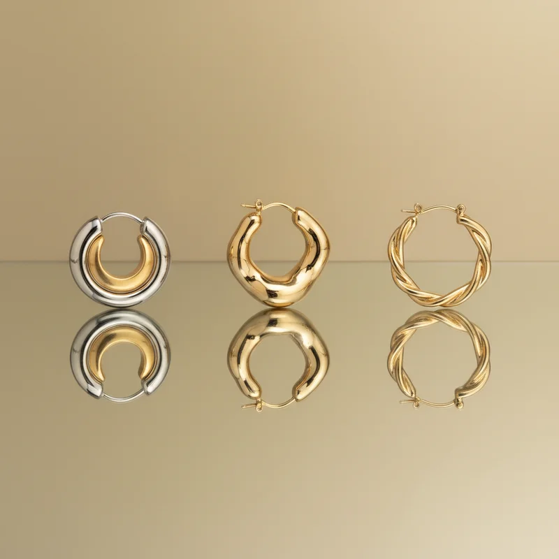 Versatile golden hoop earrings