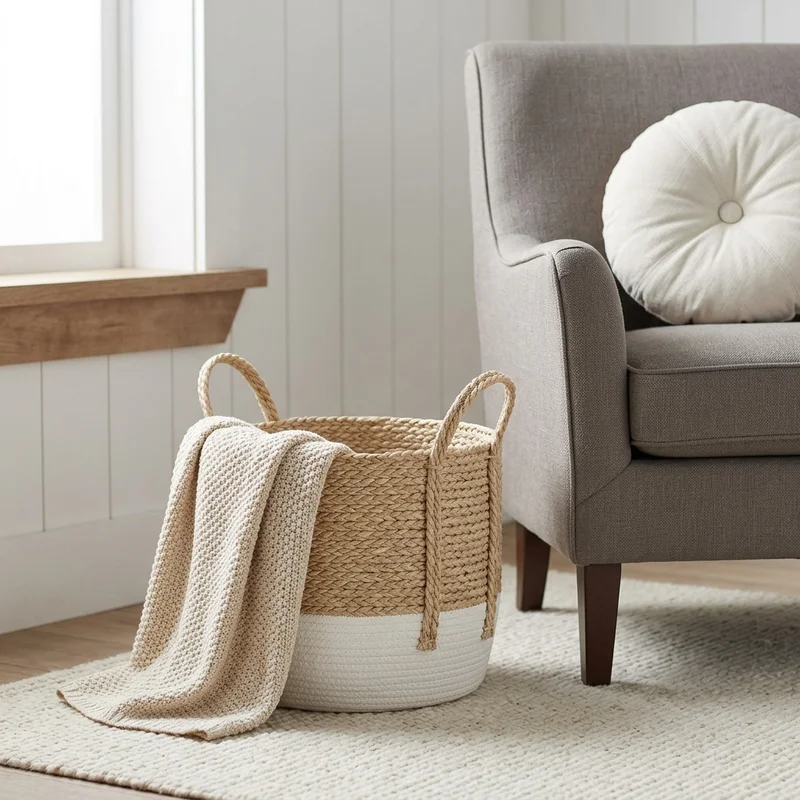Cozy living room basket